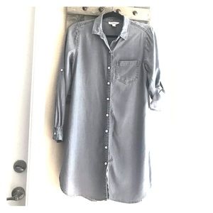 Gray shirt dress